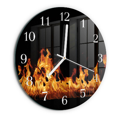 Round wall clock Fire