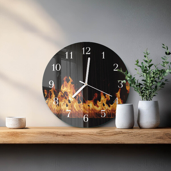 Round wall clock Fire