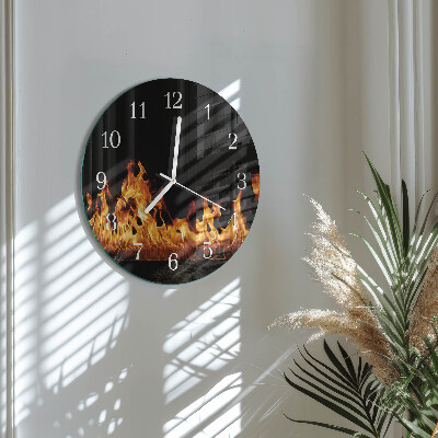 Round wall clock Fire