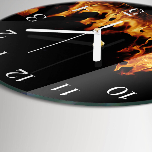 Round wall clock Fire