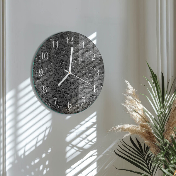 Round wall clock Drops of Water
