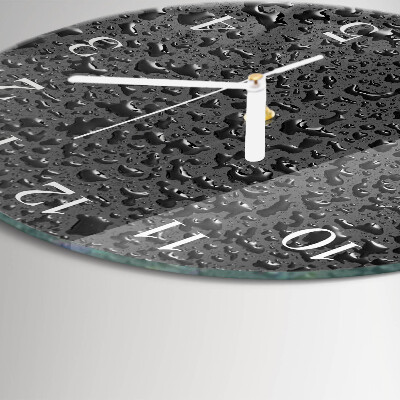 Round wall clock Drops of Water