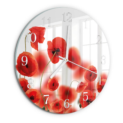 Round wall clock Poppies