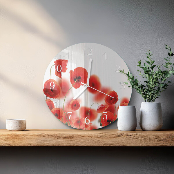 Round wall clock Poppies