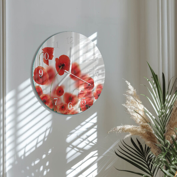 Round wall clock Poppies