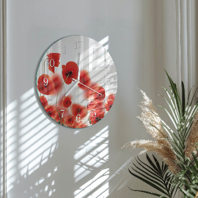 Round wall clock Poppies