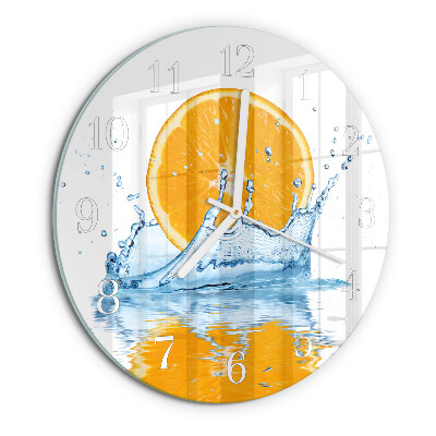 Round wall clock Orange Water