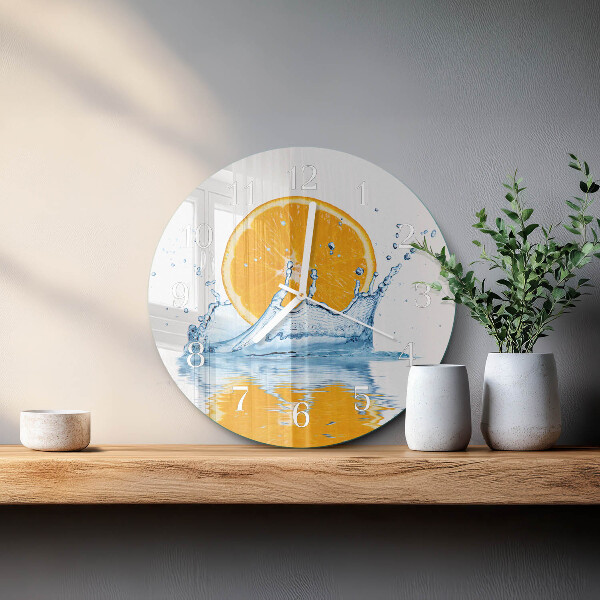 Round wall clock Orange Water