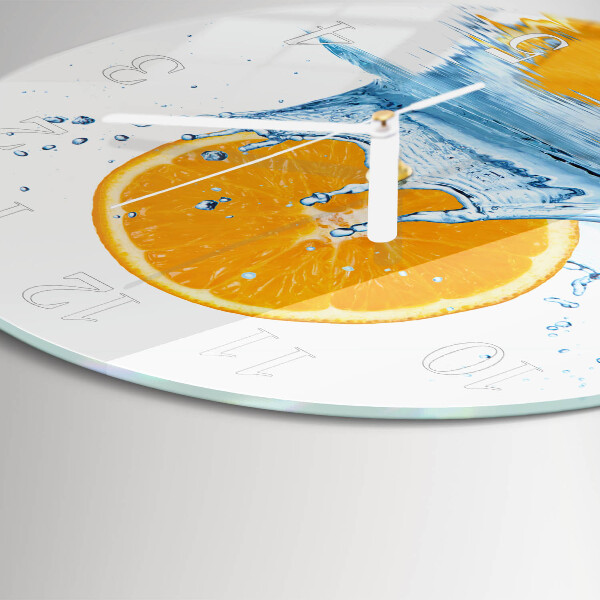 Round wall clock Orange Water