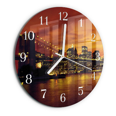 Round wall clock Horizontal Bridge