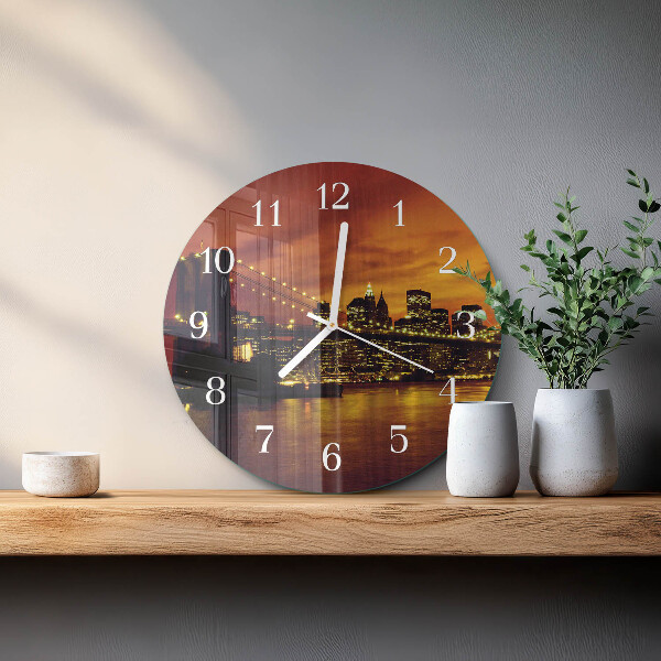 Round wall clock Horizontal Bridge