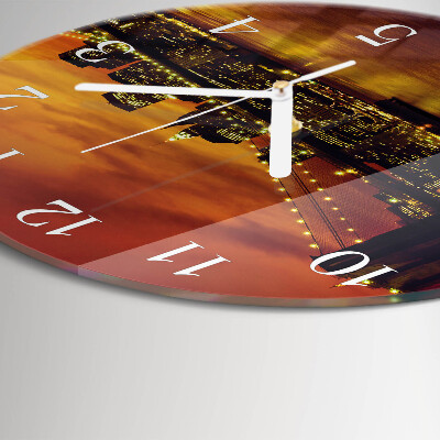 Round wall clock Horizontal Bridge