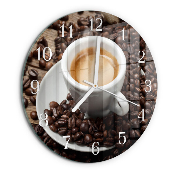 Round wall clock Cup of Coffee