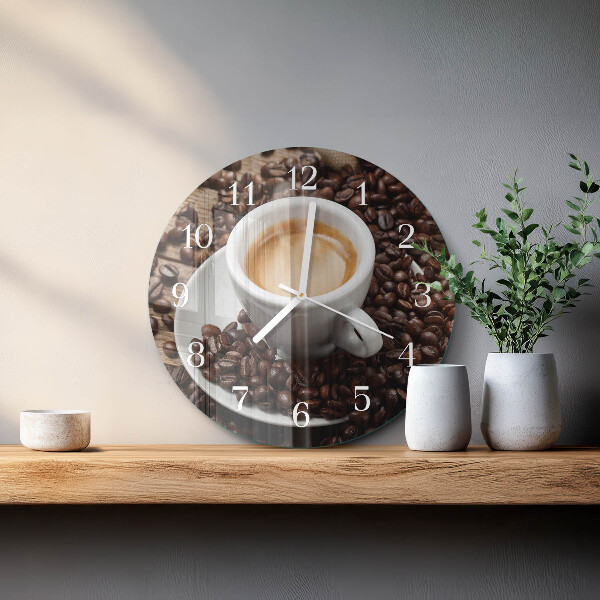 Round wall clock Cup of Coffee