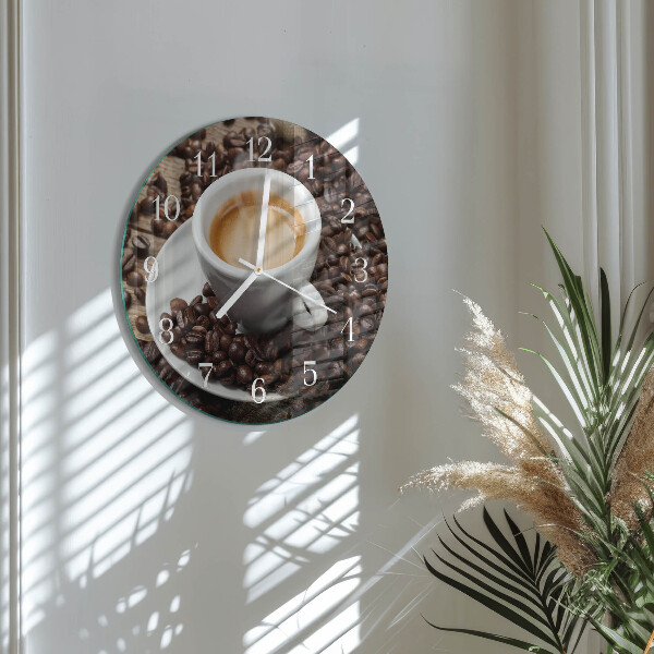 Round wall clock Cup of Coffee