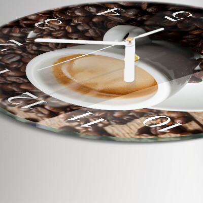 Round wall clock Cup of Coffee