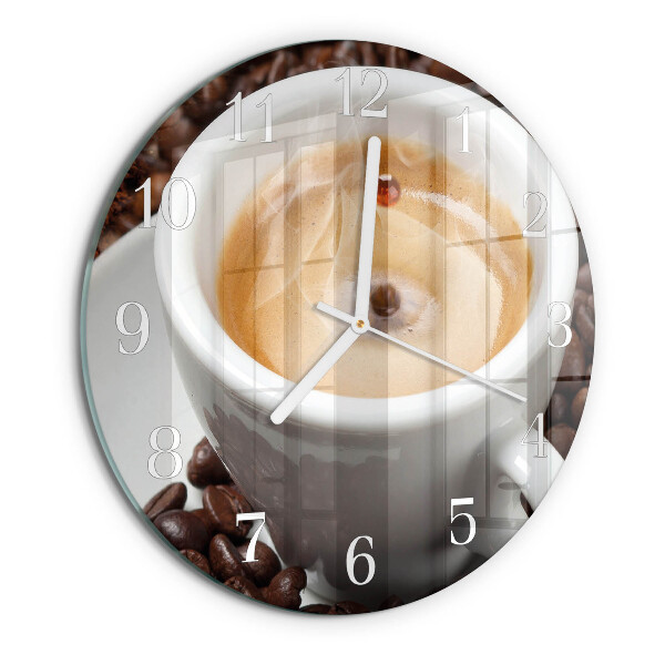 Round wall clock Cup of Coffee