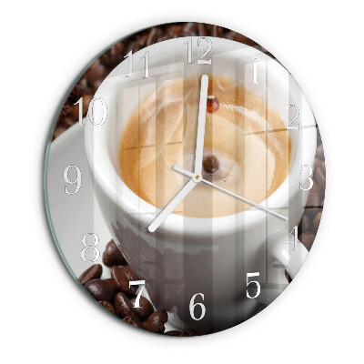 Round wall clock Cup of Coffee