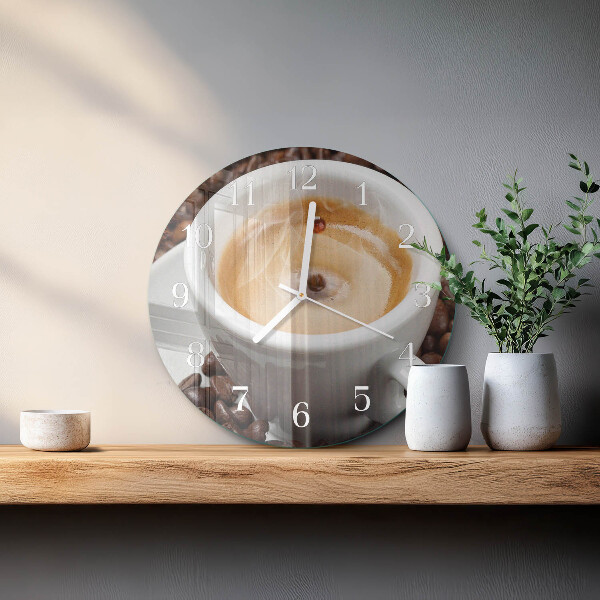 Round wall clock Cup of Coffee