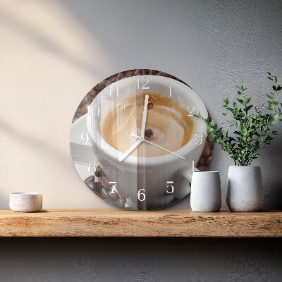 Round wall clock Cup of Coffee