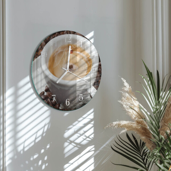 Round wall clock Cup of Coffee