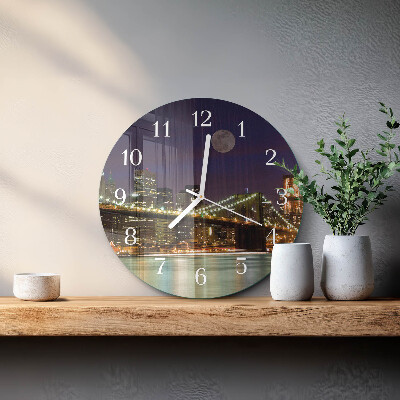 Round wall clock Horizontal Bridge