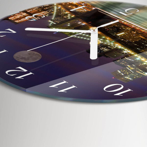 Round wall clock Horizontal Bridge
