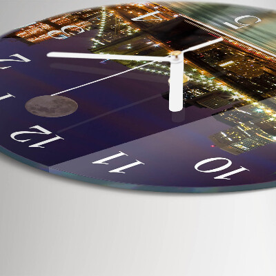 Round wall clock Horizontal Bridge