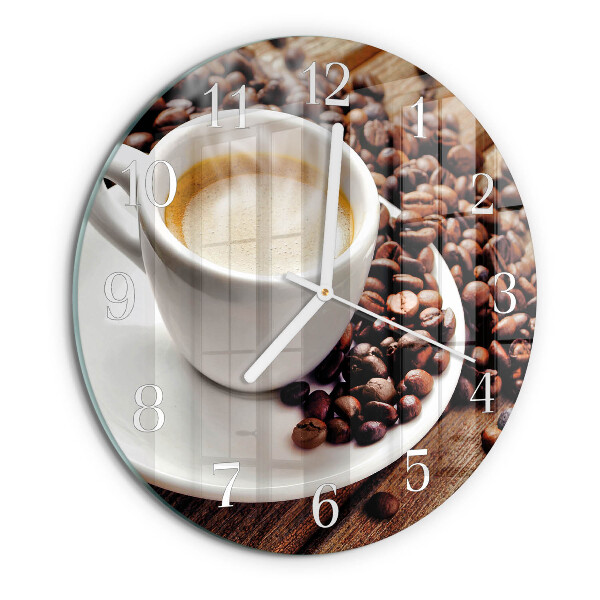 Round wall clock Cup of Coffee