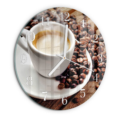 Round wall clock Cup of Coffee