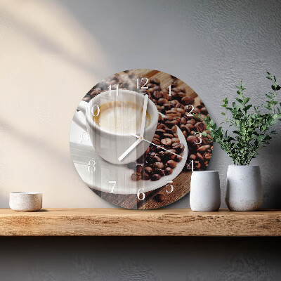 Round wall clock Cup of Coffee
