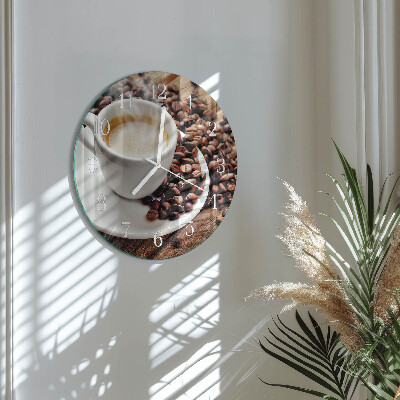 Round wall clock Cup of Coffee