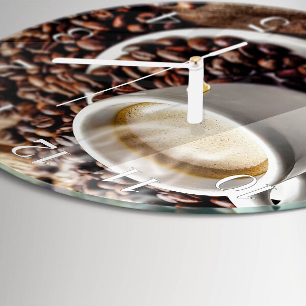 Round wall clock Cup of Coffee