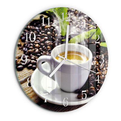 Round wall clock Cup of Coffee