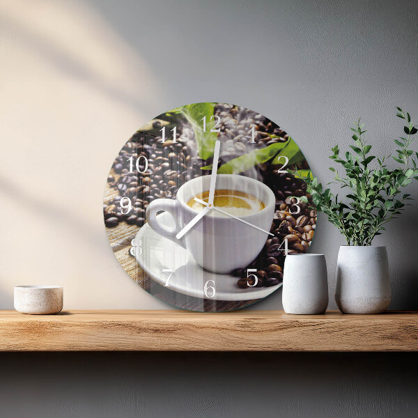 Round wall clock Cup of Coffee
