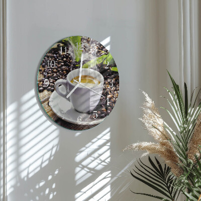 Round wall clock Cup of Coffee
