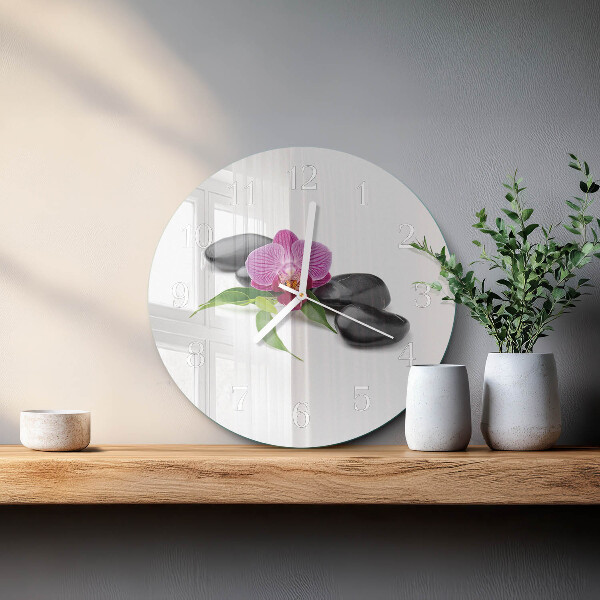 Round wall clock Orchid