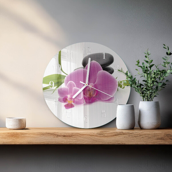 Round wall clock Orchid