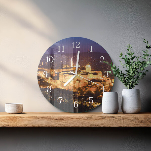 Round wall clock City of Budapest