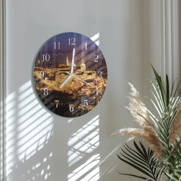 Round wall clock City of Budapest