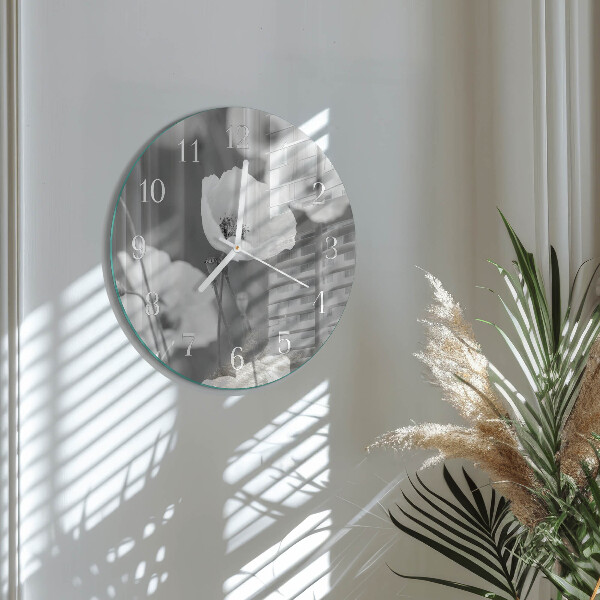 Round wall clock Poppies