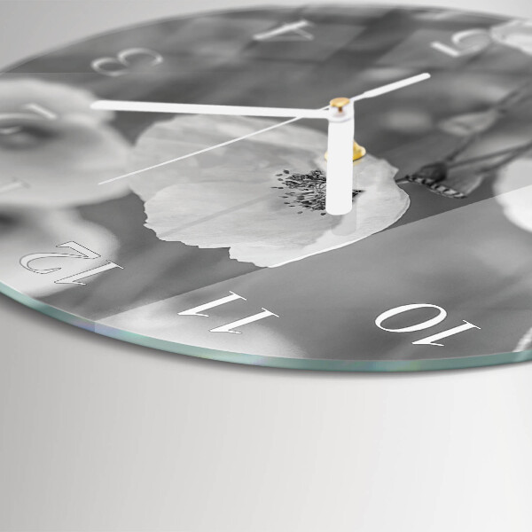 Round wall clock Poppies