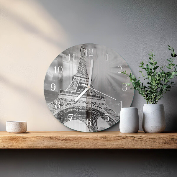 Round wall clock Eiffel Tower Paris