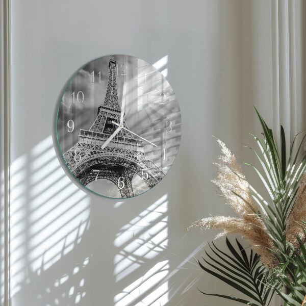 Round wall clock Eiffel Tower Paris