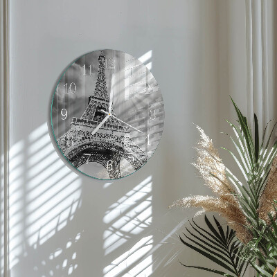 Round wall clock Eiffel Tower Paris
