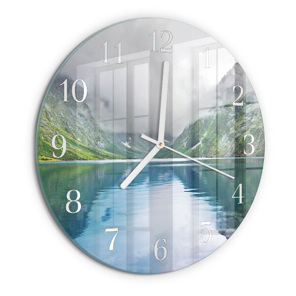 Round wall clock Mountain Lake