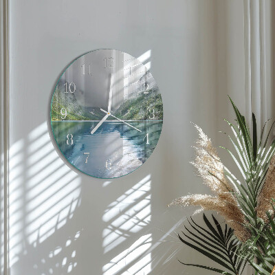 Round wall clock Mountain Lake