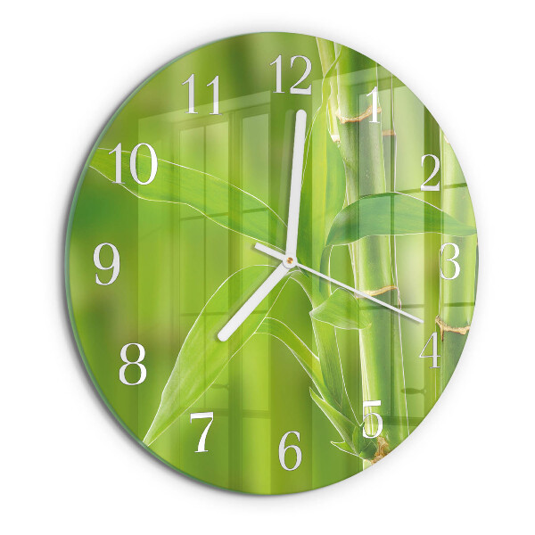 Round wall clock Bamboo Plant