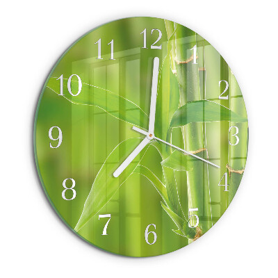 Round wall clock Bamboo Plant