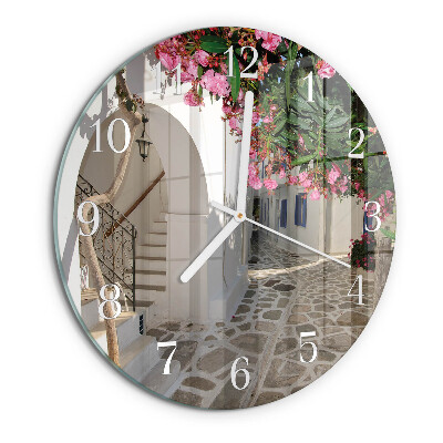 Round wall clock Flowers Alley